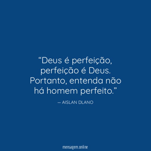 Deus é perfeição
