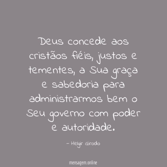 Deus concede aos cristãos fiéis