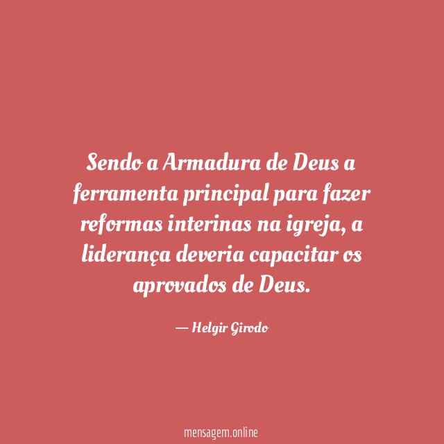 Sendo a Armadura de Deus a ferramenta principal