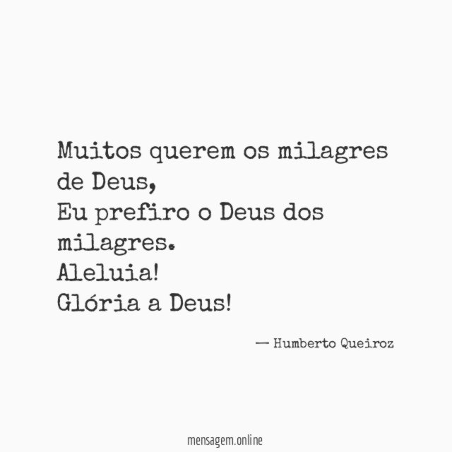 Muitos querem os milagres de Deus
