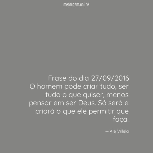 Frase do dia 27/09/2016
