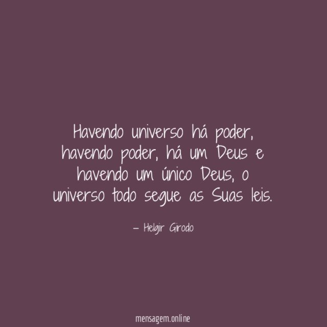 Havendo universo há poder