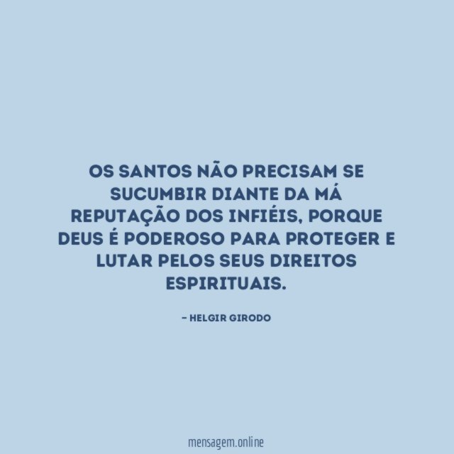 Os santos não precisam se sucumbir diante da