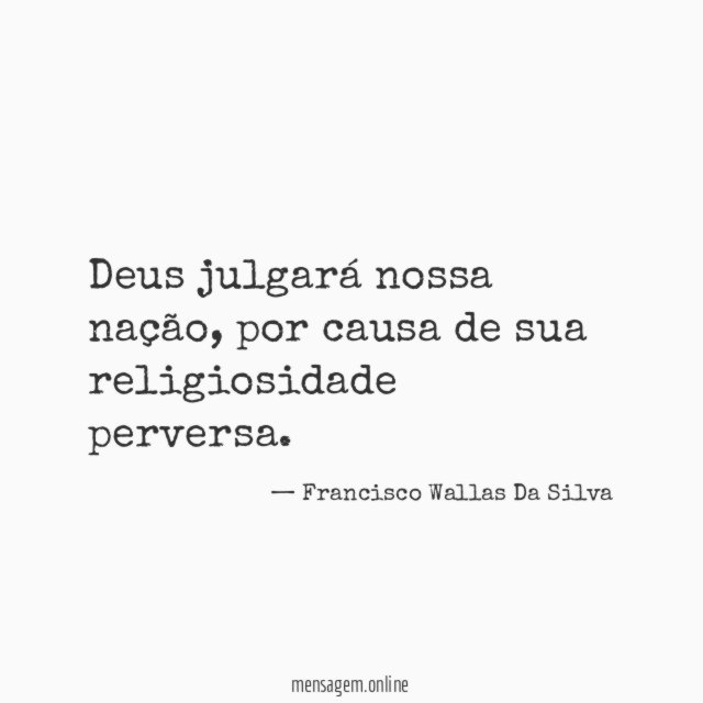 Deus julgará nossa nação