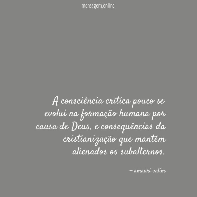 A consciência crítica pouco se evolui na formação
