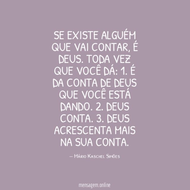 Se existe alguém que vai contar