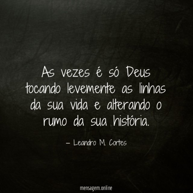As vezes é só Deus tocando levemente as