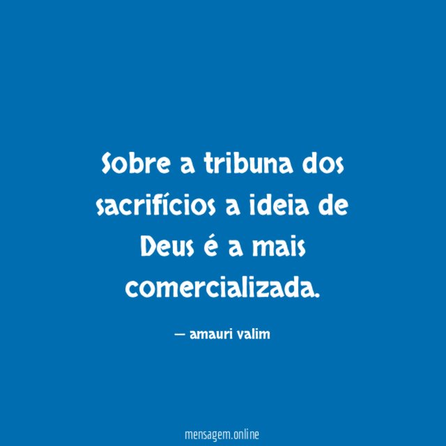 Sobre a tribuna dos sacrifícios a ideia de