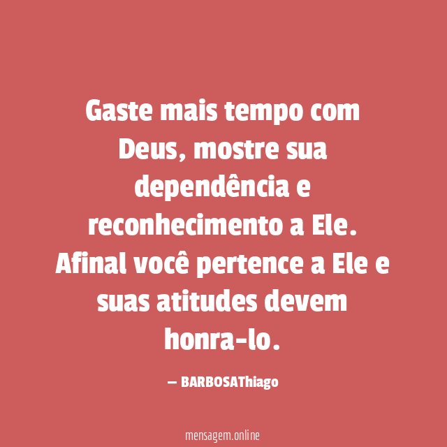 Gaste mais tempo com Deus