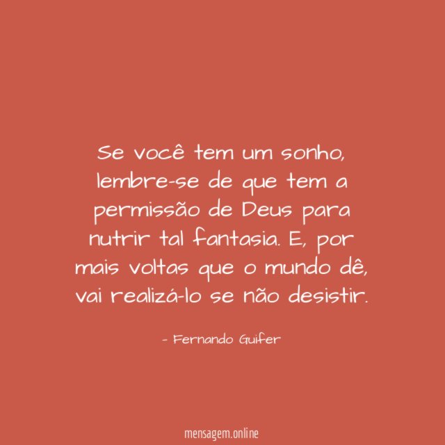 Se você tem um sonho