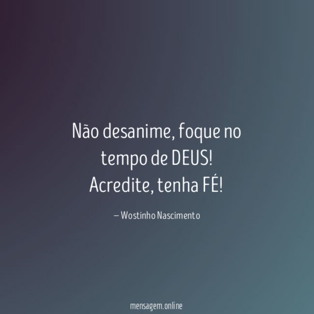 Não desanime