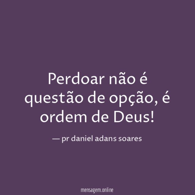 Perdoar não é questão de opção