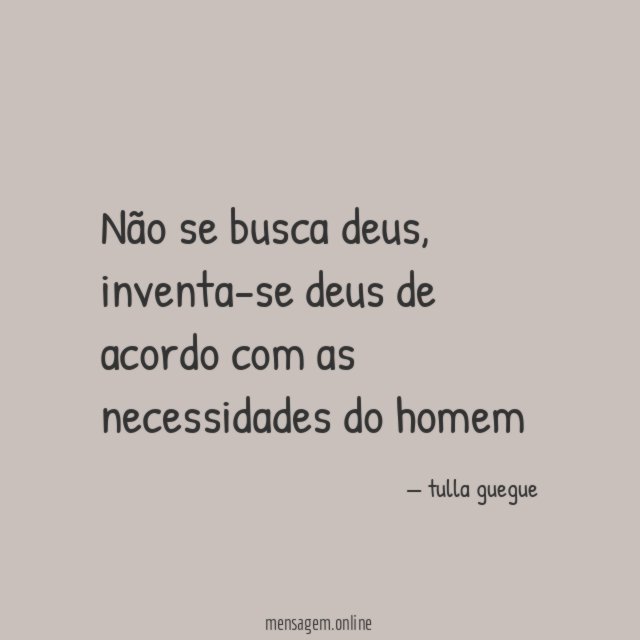 Não se busca deus