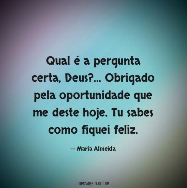 Qual é a pergunta certa