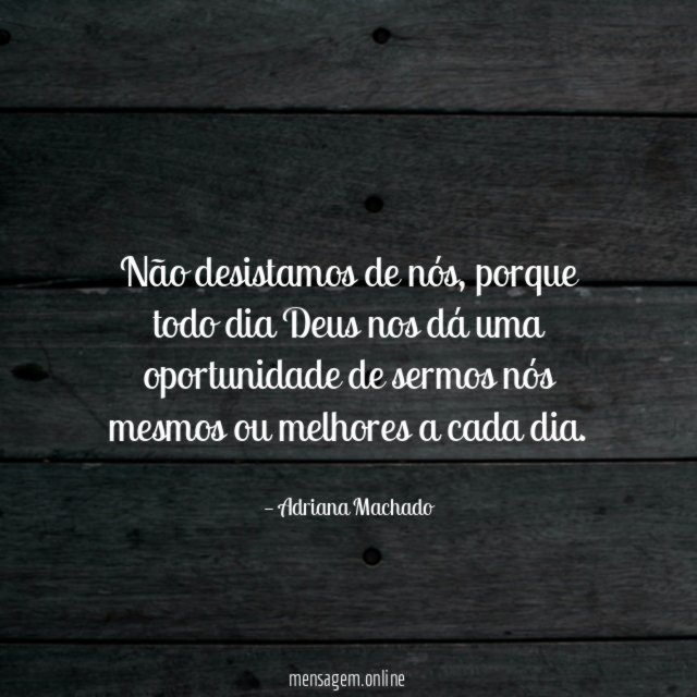 Não desistamos de nós