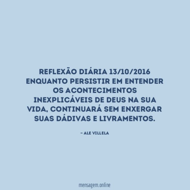 Reflexão diária 13/10/2016
