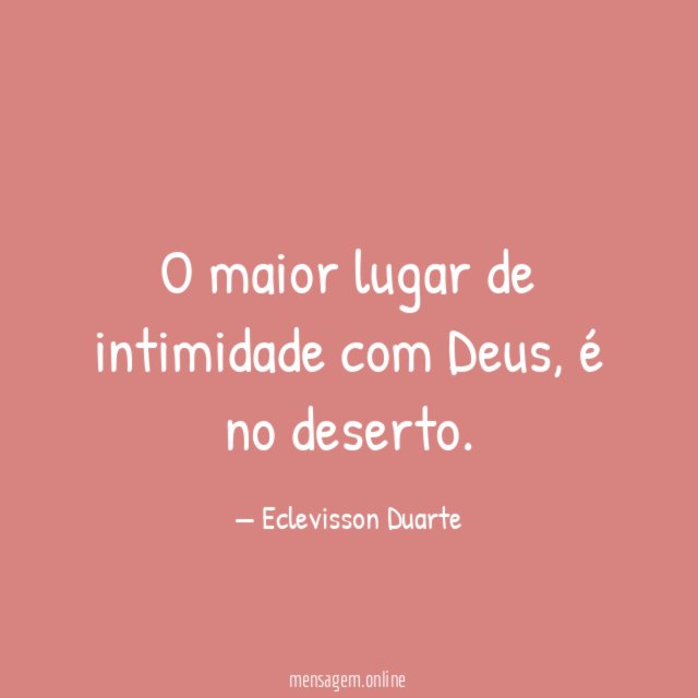 O maior lugar de intimidade com Deus
