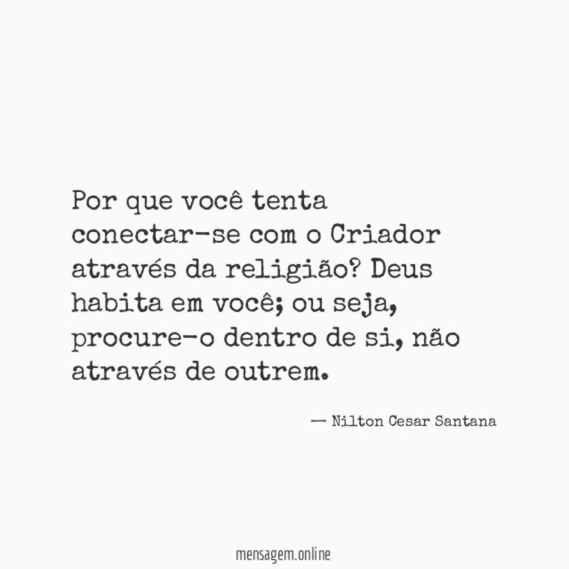 Por que você tenta conectar-se com o Criador