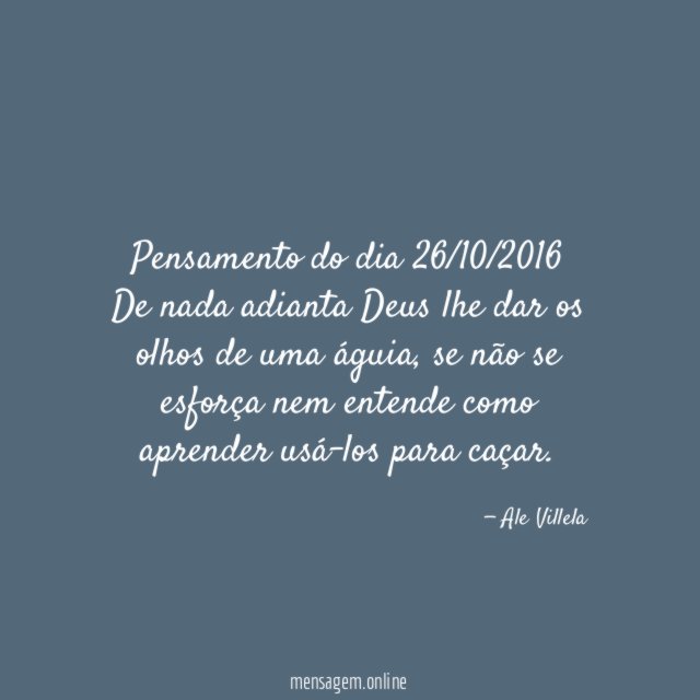 Pensamento do dia 26/10/2016
