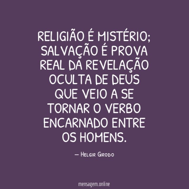 Religião é mistério