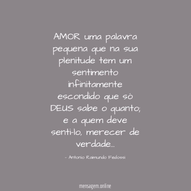 AMOR uma palavra pequena que na sua plenitude