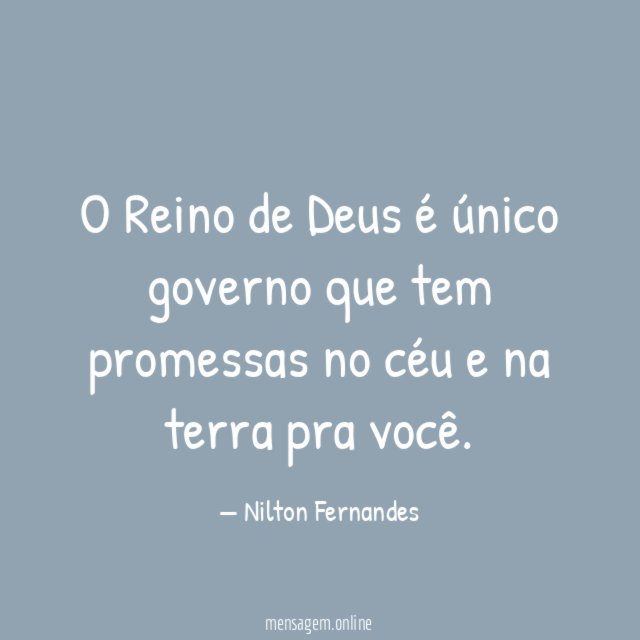 O Reino de Deus é único governo que