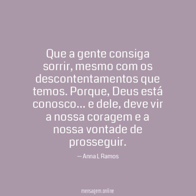 Que a gente consiga sorrir
