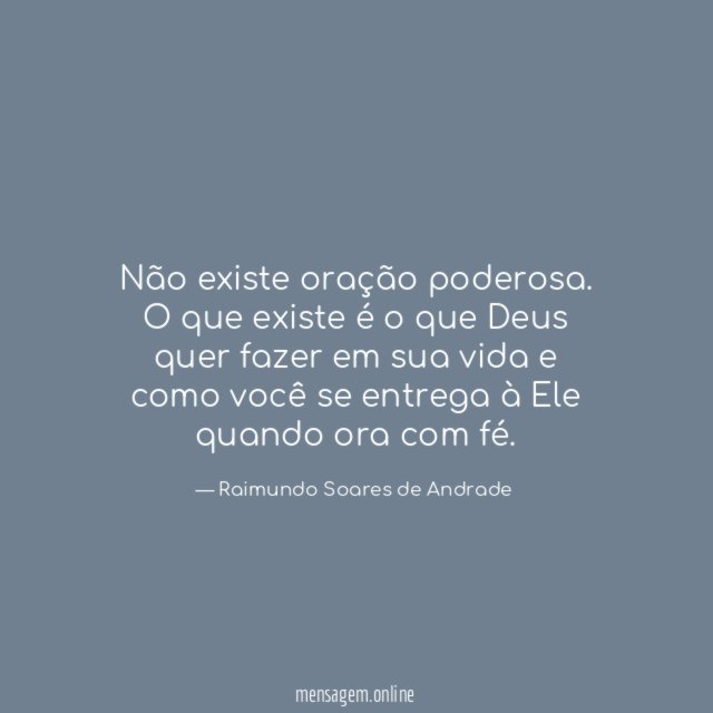 Não existe oração poderosa