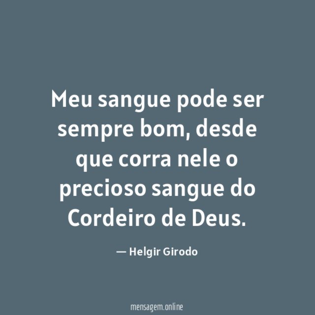 Meu sangue pode ser sempre bom