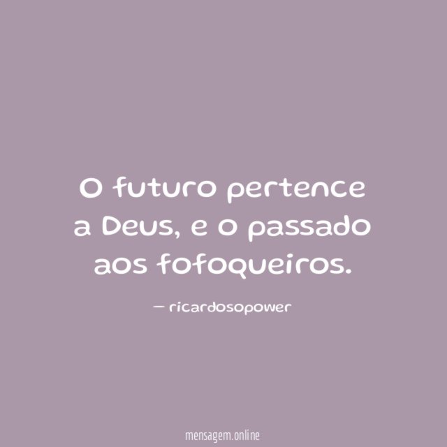 O futuro pertence a Deus