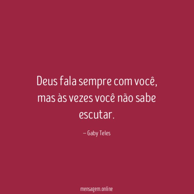 Deus fala sempre com você