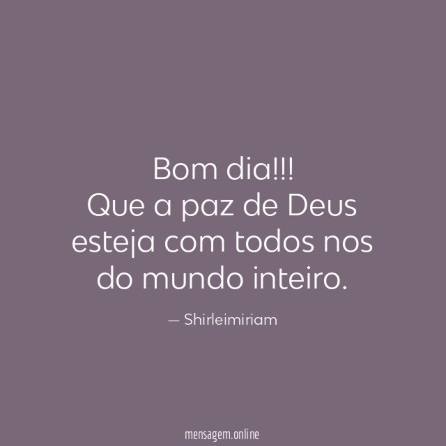 Bom dia
