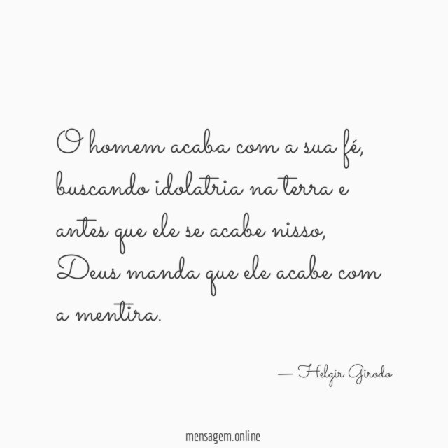 O homem acaba com a sua fé