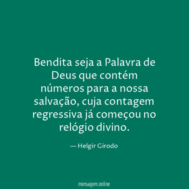 Bendita seja a Palavra de Deus que contém