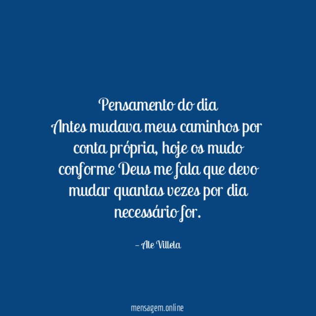 Pensamento do dia