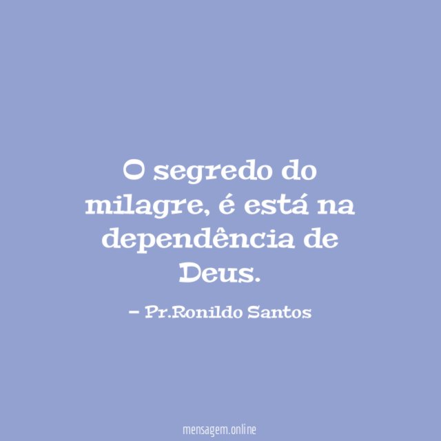 O segredo do milagre