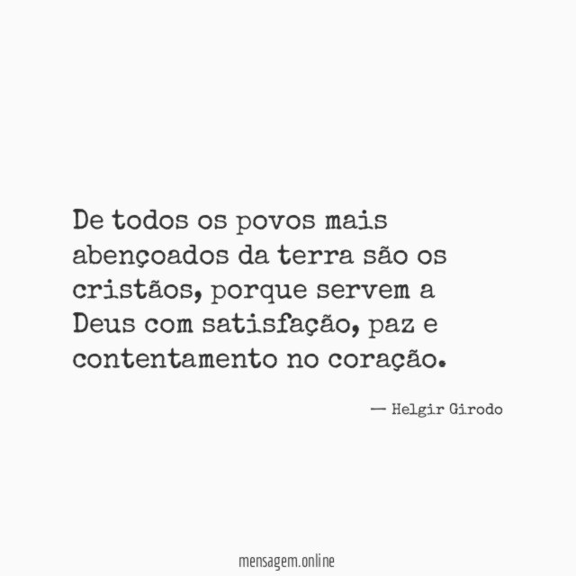 De todos os povos mais abençoados da terra