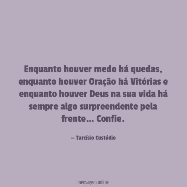 Enquanto houver medo há quedas