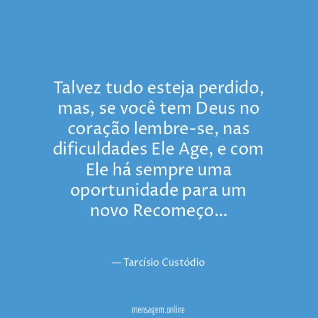Talvez tudo esteja perdido