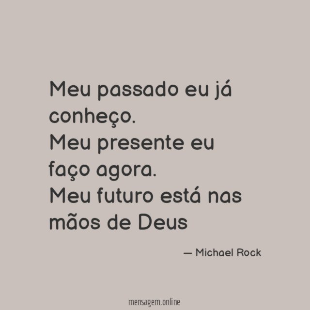 Meu passado eu já conheço