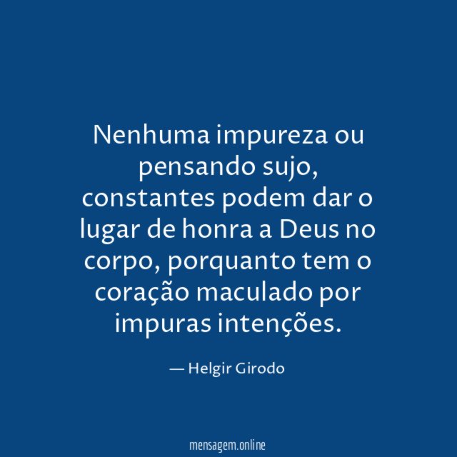 Nenhuma impureza ou pensando sujo