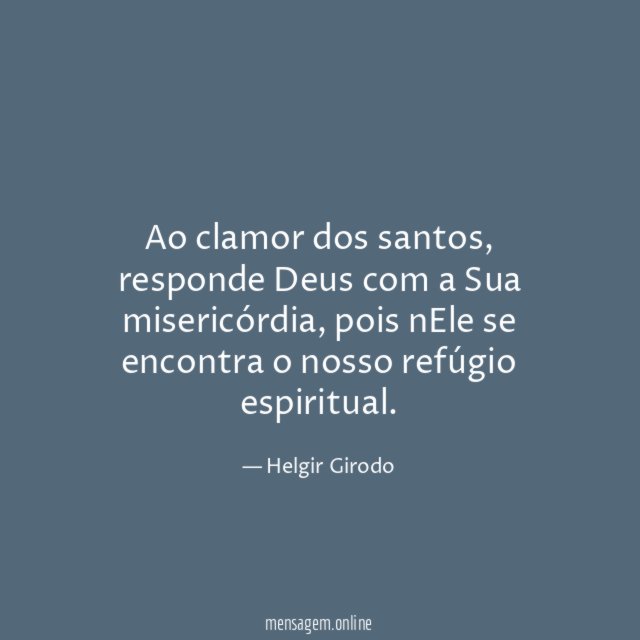 Ao clamor dos santos