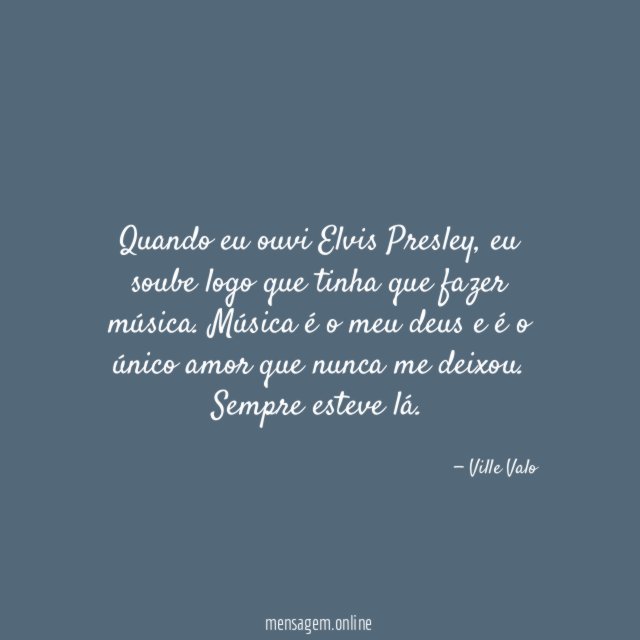 Quando eu ouvi Elvis Presley