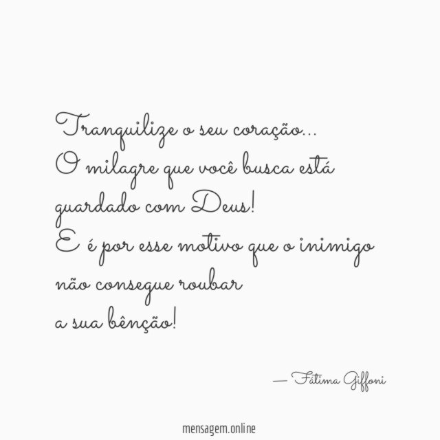 Tranquilize o seu coração