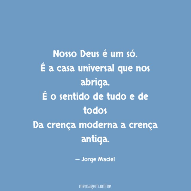 Nosso Deus é um só
