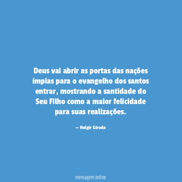 Deus vai abrir as portas das nações ímpias