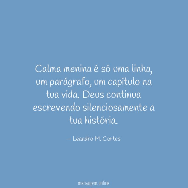 Calma menina é só uma linha