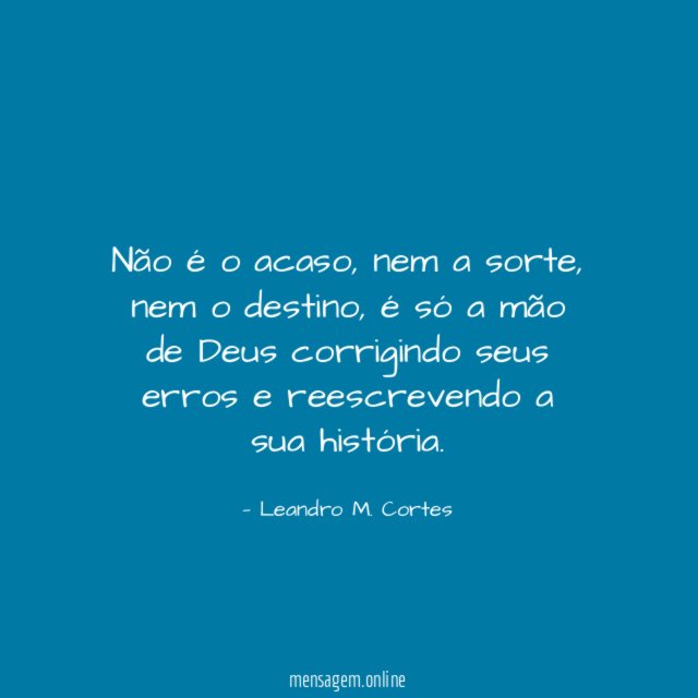 Não é o acaso