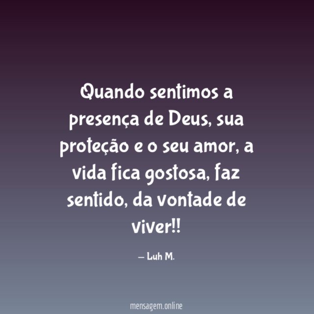 Quando sentimos a presença de Deus