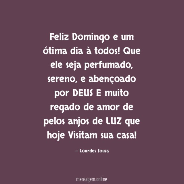 Feliz Domingo e um ótima dia à todos!